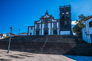 Wall Mural - A view towards the Parish Church of Our Lady of the Star in Ribeira Grande of the island of San Miguel in the Azores in summertime