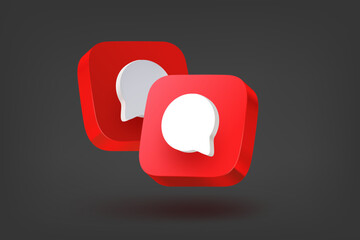 Aufkleber - Speech cloud icons. Conversation concept. 3d vector illustration