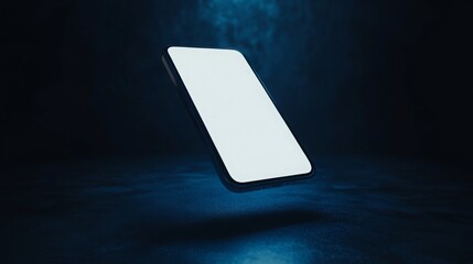 Aufkleber - A smartphone hovers in a dimly lit environment, radiating a soft glow.