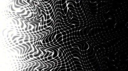 Poster - Abstract fluid and wave loop background in black and white