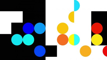 Poster - Modern Animated Geometric pattern or background. 4K geometric motion design. Abstract moving shapes loop background with circles and triangular and