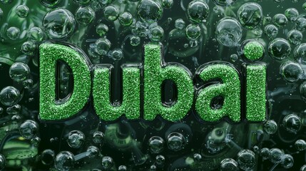 Poster - Green Dubai City symbol art poster.