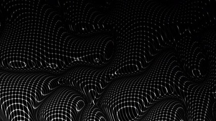 Poster - Abstract Waving lines Background Loop 4k animation of an abstract fractal digital lines background