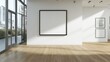 © boti1985 - Minimalist Blank White Canvas in Clean Studio or Gallery Setting  Perfect for Artwork Mockups and Creative Displays