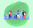 © Bro Vector - Happy heterosexual, gay and lesbian couples hugging. Different sexual and romantic preferences, heterosexual and homosexual persons vector illustration. Love, romance, relationship, LGBT concept