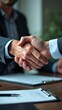 © ali - Close-up photo of business handshake during formal agreement, corporate partnership concept