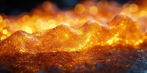 Wall Mural - Abstract Golden Liquid Texture with Shimmering Particles