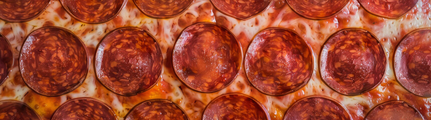 Wall Mural - Pepperoni close-up
