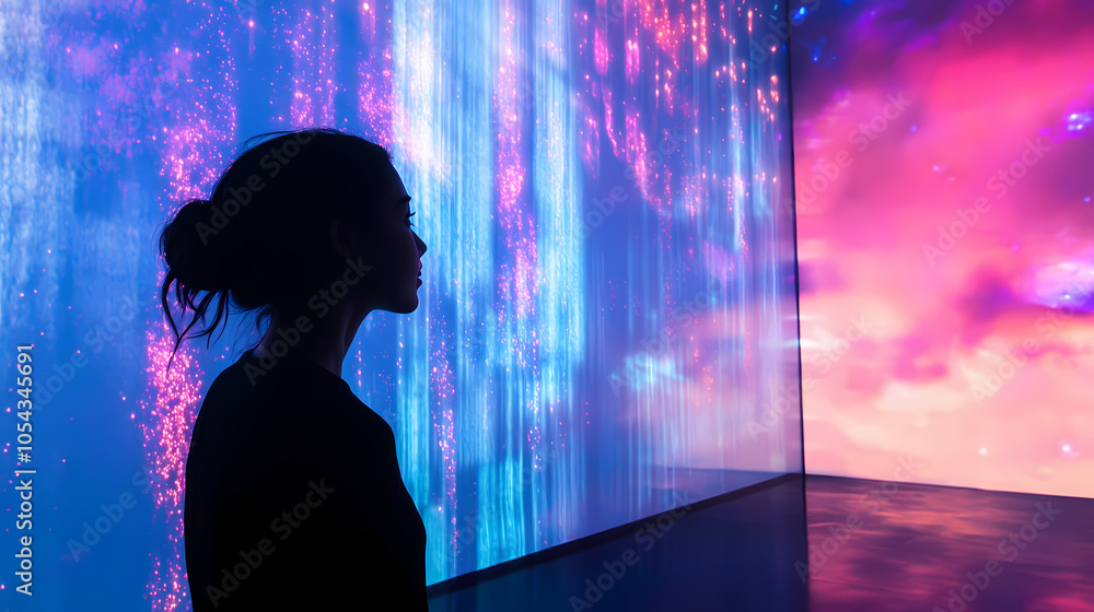 Person exploring an interactive art exhibit, emphasizing the power of ...