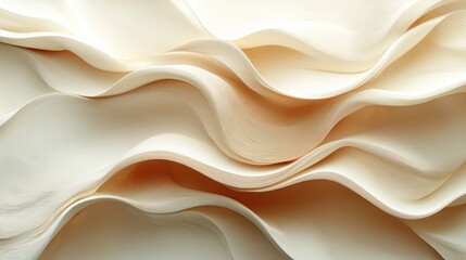 Leinwandbilder - Abstract Wave Pattern in Creamy Beige Tones