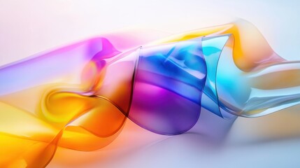 Transparent film glowing with soft rainbow hues