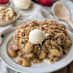 Warm Apple Crisp with Cinnamon and Oats