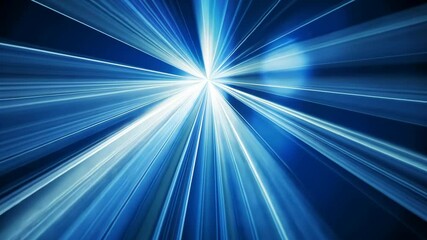 A bright white light shines through a blue, abstract background