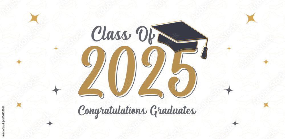 Class of 2025 Congratulations Graduates. Academic Cap and Diploma ...