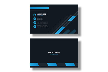  Modern creative business card black  colourful horizontal simple clean template vector design.