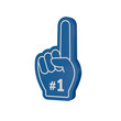 © MotionIsland - Number 1 (one) fan 3D hand glove blue color with finger raised 3d icon