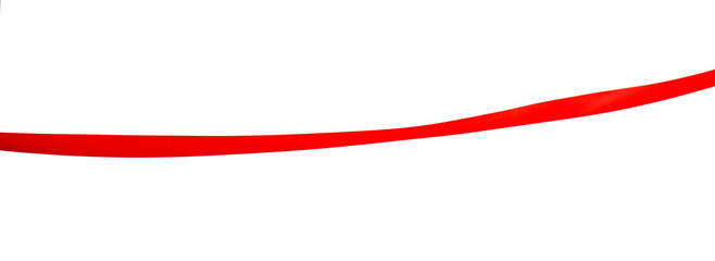 Finish. One red ribbon isolated on white