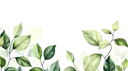 Green nature leaves on white background vector isolated elements design