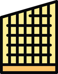 Wall Mural - This icon represents a building wall structure being built with metal rods for reinforcement