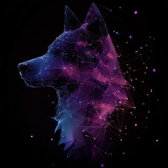 Wall Mural - Wolf in Polygon Style