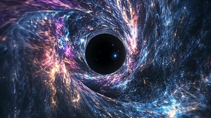Wall Mural - A black hole in space with a swirling vortex of stars and gas