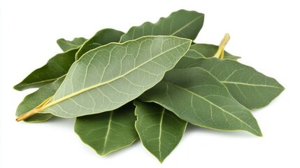 Fresh Bay Leaves Isolated on a White Background