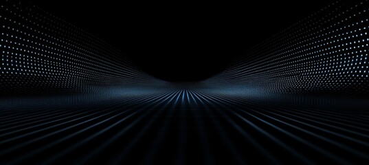 A background graphic featuring dark blue and black tones, with lines forming circles 