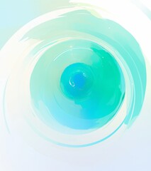 A white background with a gradient of blue and green features an irregular circular blur in the center