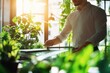 © ghouti - A sustainable entrepreneur working in a green energy startup office, Eco-friendly innovation scene, Contemporary style