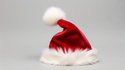 Red Santa Hat with White Fur Trim - AI Illustrated