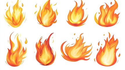 Bright and Colorful Flame Illustrations for Creative Projects