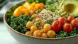 © Isna - Fresh Quinoa Salad Bowl with Avocado, Cherry Tomatoes, and Kale, A Healthy Plant-Based Meal Option