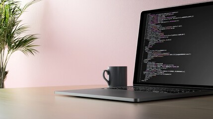 Code tapestry: innovative wallpaper featuring flowing computer code, reflecting beauty of software structure, merging art with technology, celebrating complexity, logic within digital landscapes.