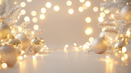 Wall Mural - bright and festive new year concept featuring shimmering ornaments and twinkling lights, creating wa