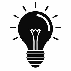 Smart light bulb silhouette vector black on white background