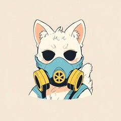 Sticker - Cat in Gas Mask