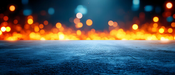 Wall Mural - a mesmerizing background with vibrant orange and blue bokeh lights, creating a dynamic visual experi