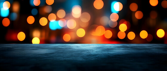Wall Mural - blurry city lights create a beautiful bokeh effect over a textured surface, perfect for showcasing p
