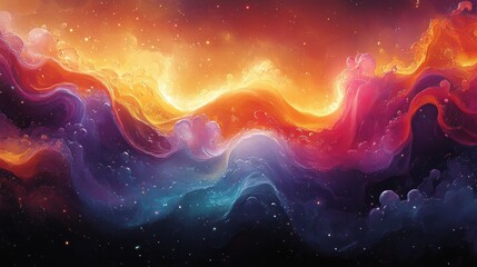 Wall Mural - A colorful galaxy with a purple and blue wave. Generative AI