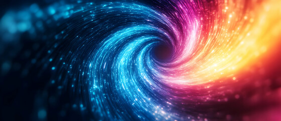 Wall Mural - colorful swirl of light and energy, abstract background with vivid hues in motion.