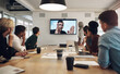 © peopleimages.com - Team, video conference and people for communication in business meeting or company in office. Tech, group and diversity with screen for discussion, collaboration or staff in project management agency