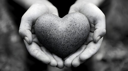 Poster - Compassionate hands gently holding a heart shaped symbol representing a commitment to public health community well being and social welfare  This image conveys the ideas of care support