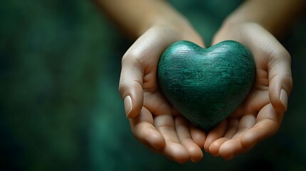 Poster - Compassionate Hands Holding Heart Symbol Representing Commitment and Care for National Public Health and Wellbeing  Concept of Community Support Outreach and Social Responsibility