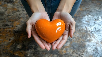 Poster - Hands Holding Heart Shaped Symbol Representing Compassion Care and Commitment to Improving Public Health and Overall Wellbeing of the Community