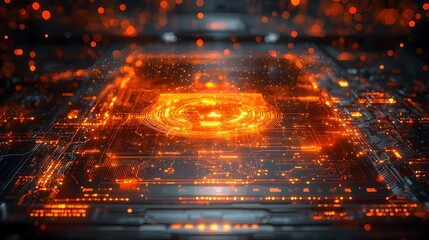 Aufkleber - Cybersecurity system visualization with layers of data encryption and holographic firewall for secure digital communication and network protection