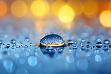 Water Droplets Reflection - Macro Photography