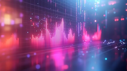 Poster - Vibrant Data Visualization with Intersecting Line and Bar Charts Arranged on a Grid Background Representing Diverse Data Trends and Insights