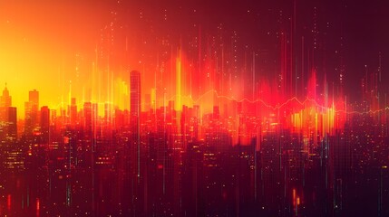 Fototapete - Vibrant detailed data visualization dashboard featuring overlaying line and bar charts set against a clean grid layout showcasing comprehensive data analysis and market trends