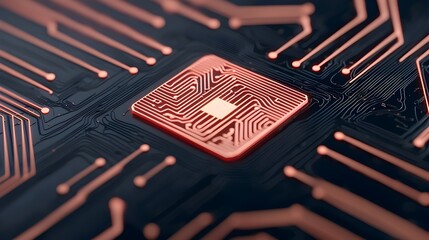 Fototapete - Captivating abstract depicting the intricate world of advanced digital technology showcasing a harmonious blend of secure neural networks and encrypted data flows