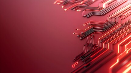 Fototapete - Glowing Digital Circuit Board Background with Encrypted Data Symbols Showcasing Advanced Processes and Innovative Data Protection Concepts  Perfect for Technology Cybersecurity